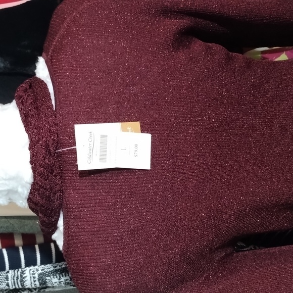 Coldwater Creek knit sweater with scarf sparkle Large - Picture 8 of 11